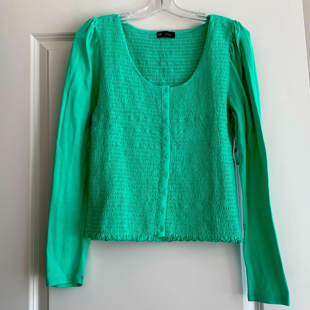 GAP Green Button Up Blouse- NEW